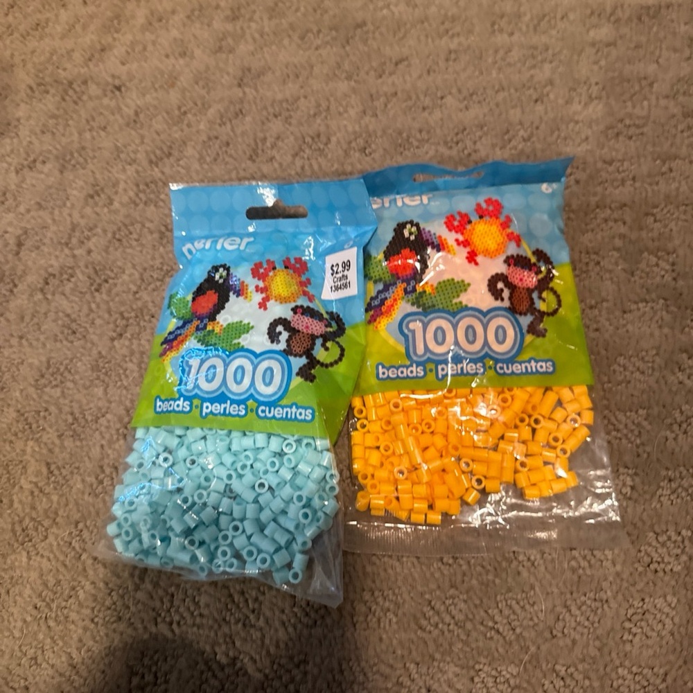 1000 Count Fuse Beads - Light Blue & Bright Yellow